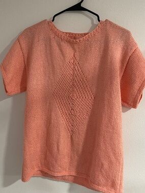 Hand-knit Peach Summer Sweater T-shirt